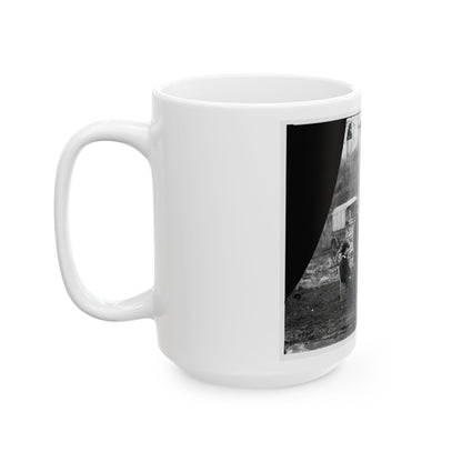 Aquia Creek Landing, Virginia (Vicinity). Group At Captain W.S. Hall's Wagon Camp (U.S. Civil War) White Coffee Mug