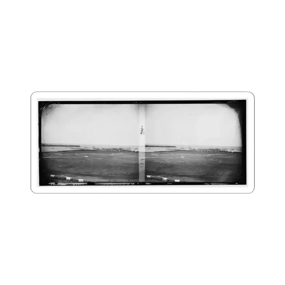 Aquia Creek Landing, Virginia. View of Federal Supply Depot (U.S. Civil War) STICKER Vinyl Kiss-Cut Decal 3 Inch White - The Sticker Space