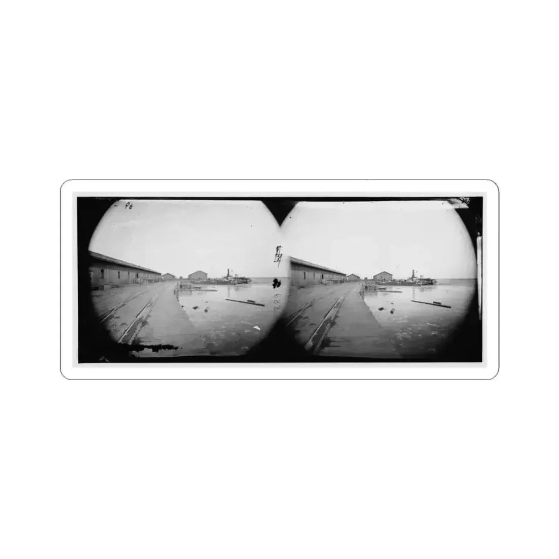 Aquia Creek Landing, Virginia. View of Wharf (U.S. Civil War) STICKER Vinyl Kiss-Cut Decal 3 Inch White - The Sticker Space