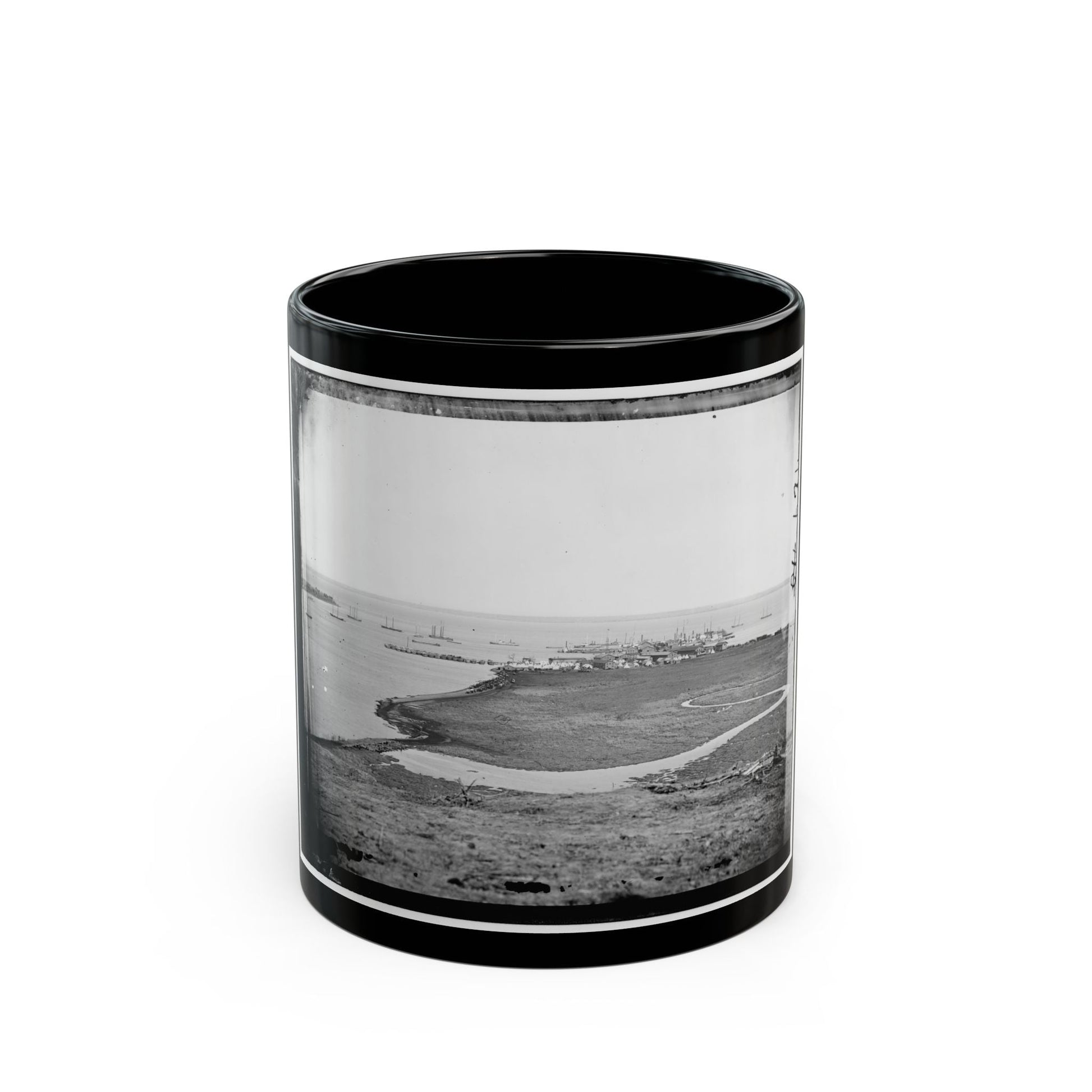 Aquia Creek Landing, Virginia. Distant View Of Federal Supply Depot (U.S. Civil War) Black Coffee Mug-11oz-The Sticker Space