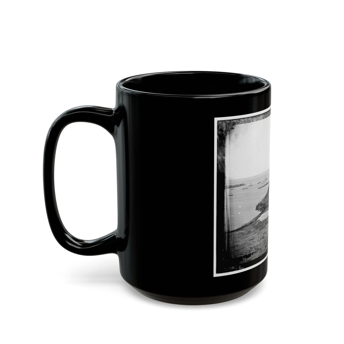 Aquia Creek Landing, Virginia. Distant View Of Federal Supply Depot (U.S. Civil War) Black Coffee Mug-The Sticker Space