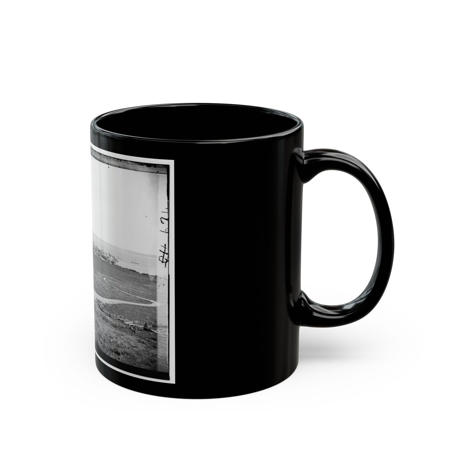 Aquia Creek Landing, Virginia. Distant View Of Federal Supply Depot (U.S. Civil War) Black Coffee Mug-The Sticker Space