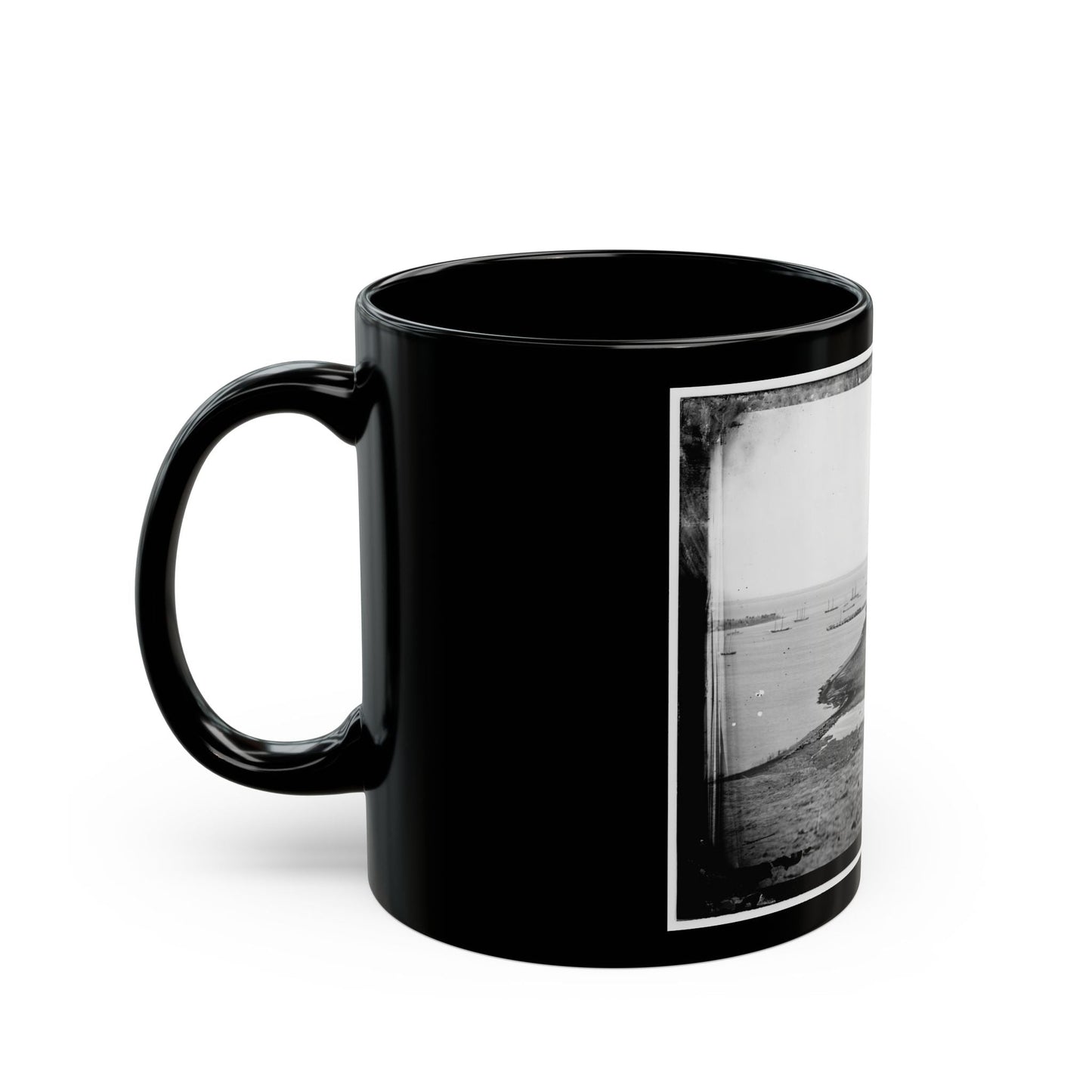 Aquia Creek Landing, Virginia. Distant View Of Federal Supply Depot (U.S. Civil War) Black Coffee Mug-The Sticker Space