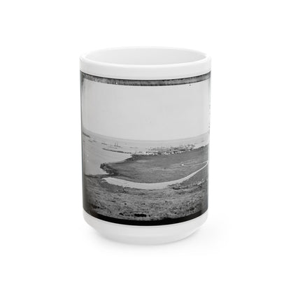 Aquia Creek Landing, Virginia. Distant View Of Federal Supply Depot (U.S. Civil War) White Coffee Mug-15oz-The Sticker Space