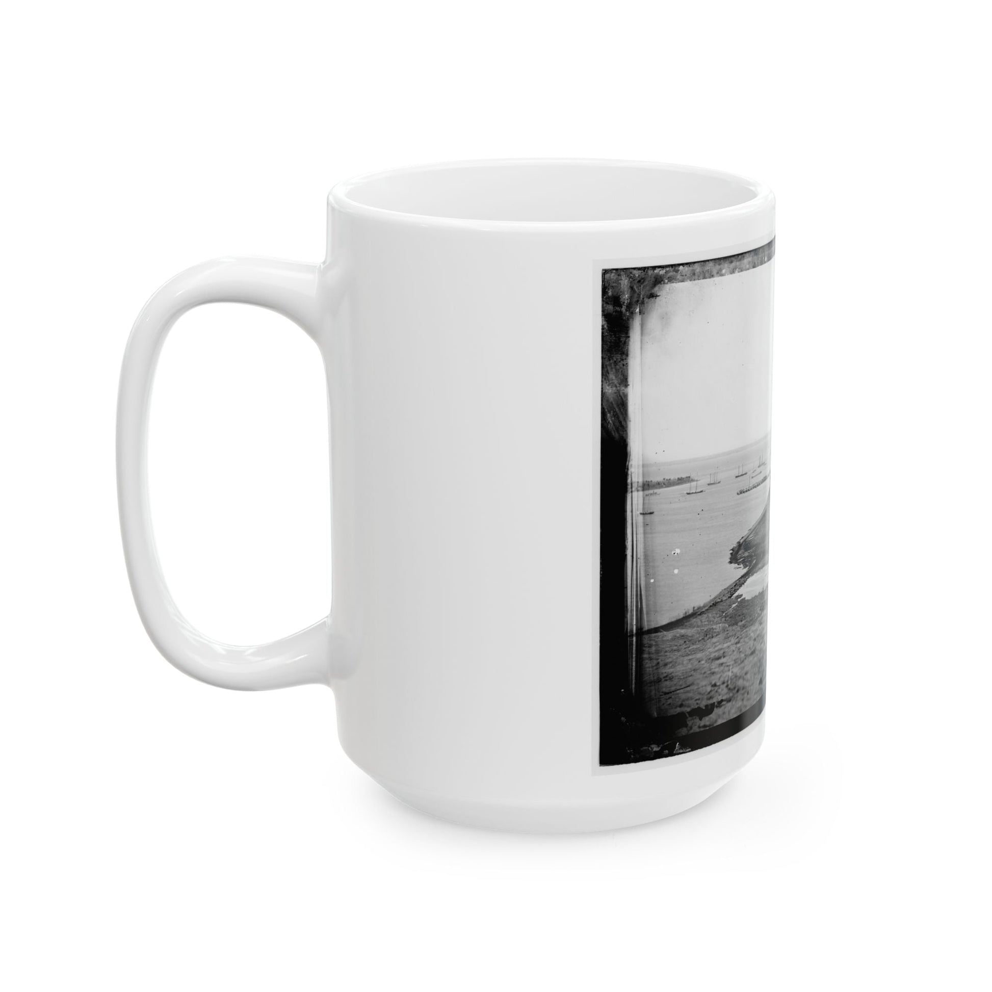 Aquia Creek Landing, Virginia. Distant View Of Federal Supply Depot (U.S. Civil War) White Coffee Mug-The Sticker Space