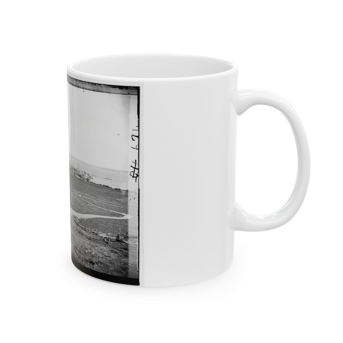 Aquia Creek Landing, Virginia. Distant View Of Federal Supply Depot (U.S. Civil War) White Coffee Mug-The Sticker Space