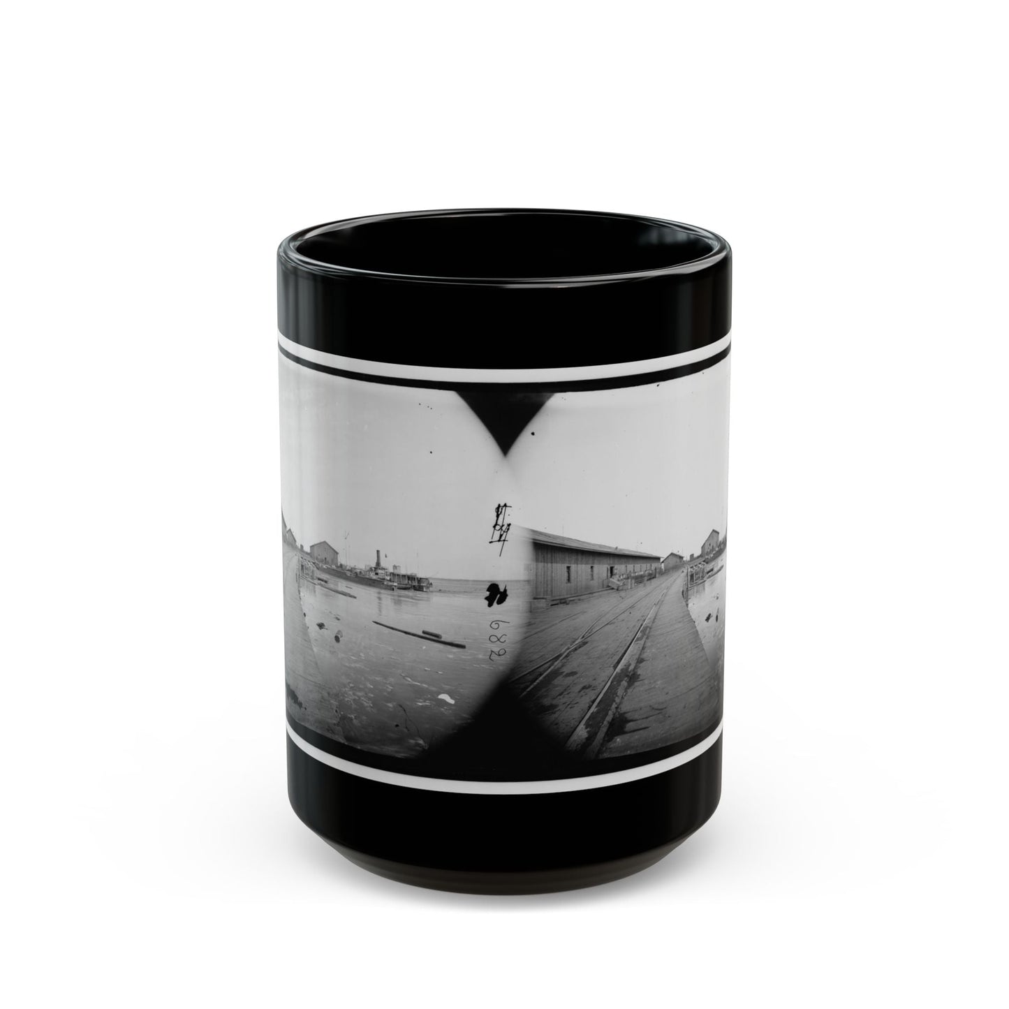 Aquia Creek Landing, Virginia. View Of Wharf (U.S. Civil War) Black Coffee Mug