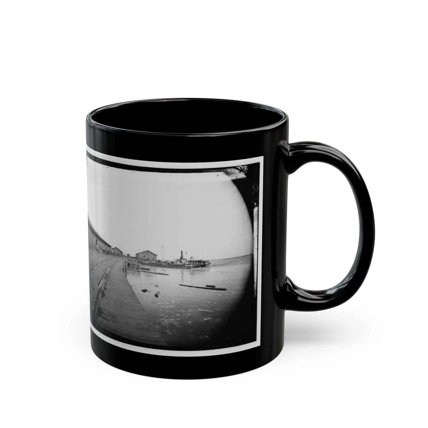 Aquia Creek Landing, Virginia. View Of Wharf (U.S. Civil War) Black Coffee Mug