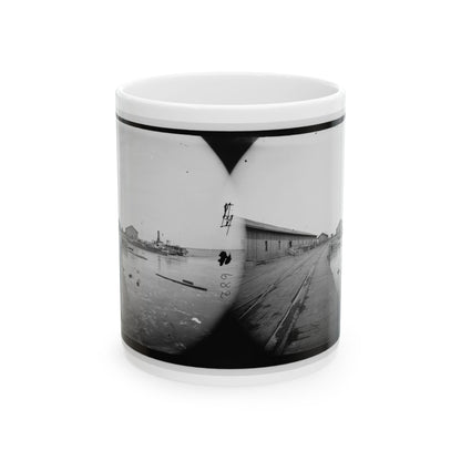 Aquia Creek Landing, Virginia. View Of Wharf (U.S. Civil War) White Coffee Mug