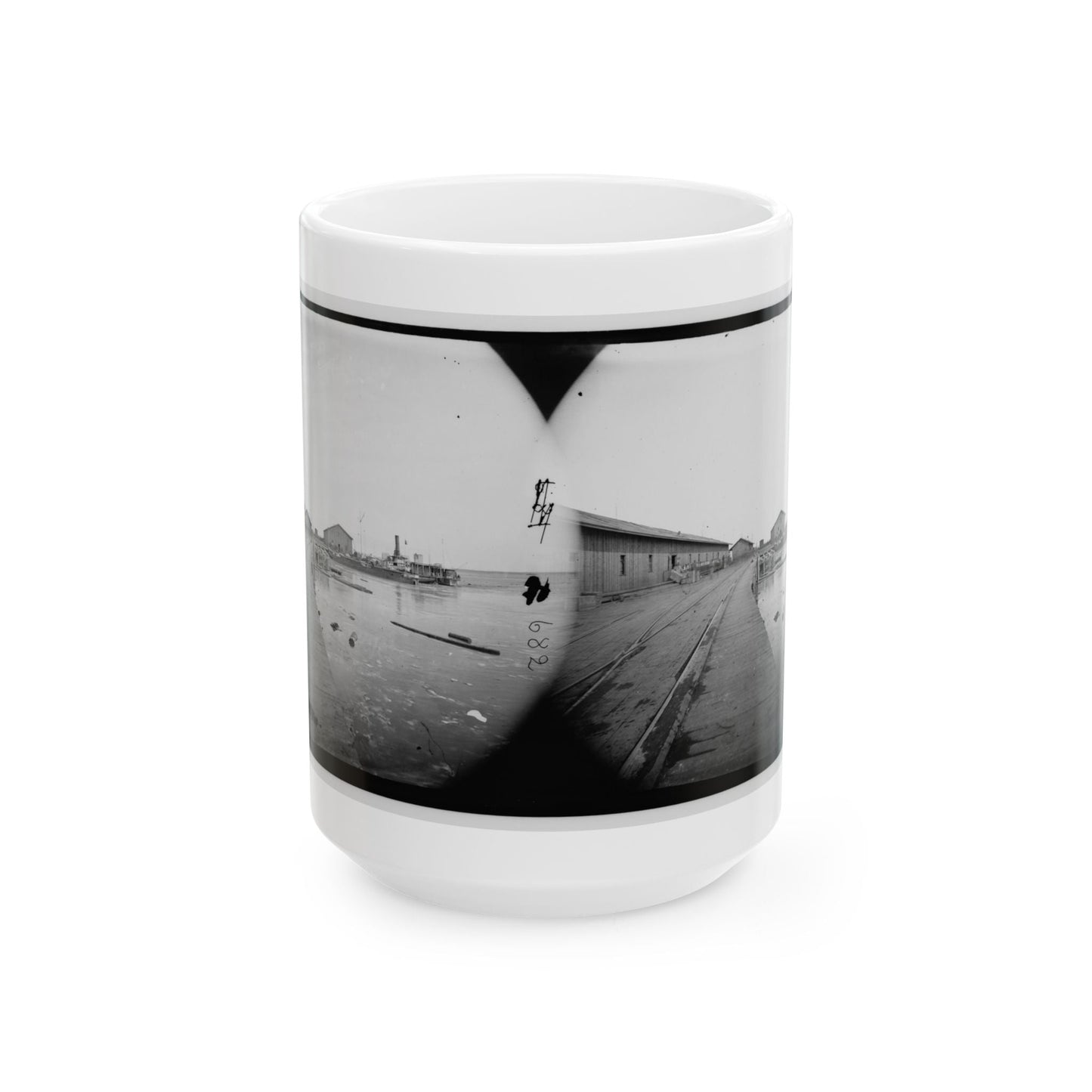 Aquia Creek Landing, Virginia. View Of Wharf (U.S. Civil War) White Coffee Mug