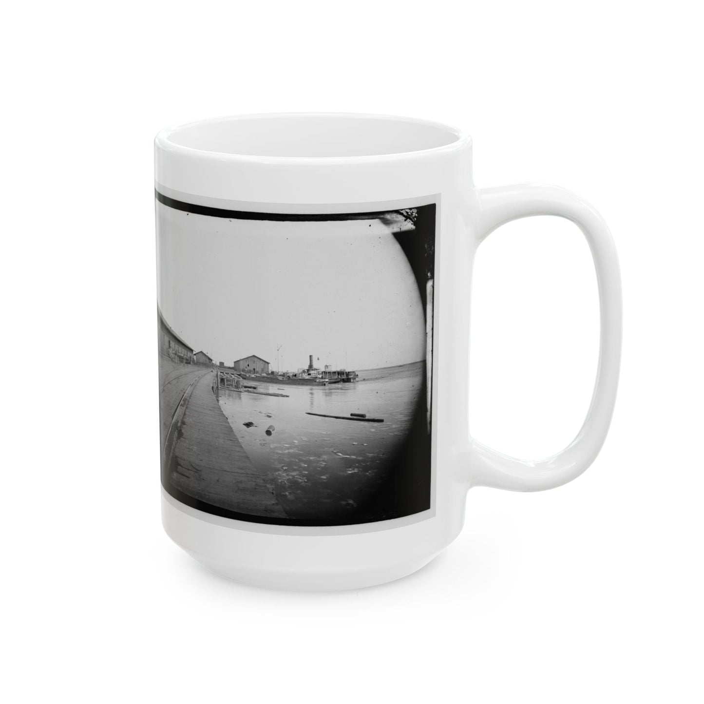 Aquia Creek Landing, Virginia. View Of Wharf (U.S. Civil War) White Coffee Mug