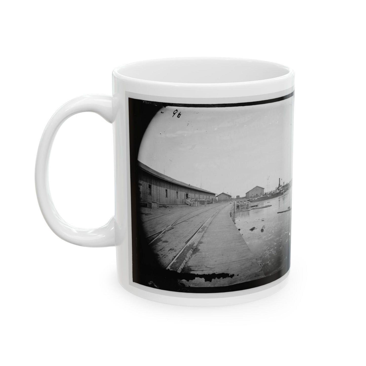 Aquia Creek Landing, Virginia. View Of Wharf (U.S. Civil War) White Coffee Mug