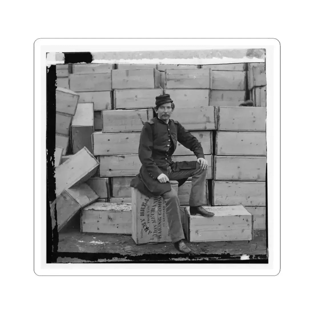 Aquia Creek, Virginia. Captain J.W. Forsyth, the Provost Marshall (U.S. Civil War) STICKER Vinyl Kiss-Cut Decal 3 Inch White - The Sticker Space