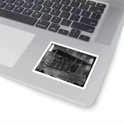 Aquia Creek, Virginia. Group Standing in Front of Hospital (U.S. Civil War) STICKER Vinyl Kiss-Cut Decal - The Sticker Space