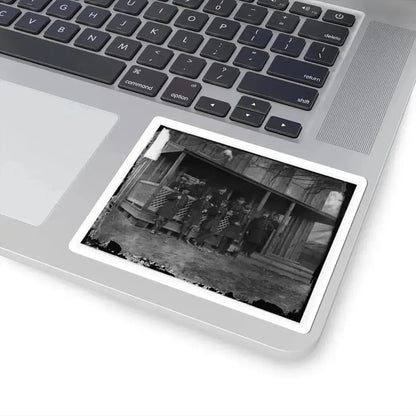 Aquia Creek, Virginia. Group Standing in Front of Hospital (U.S. Civil War) STICKER Vinyl Kiss-Cut Decal - The Sticker Space