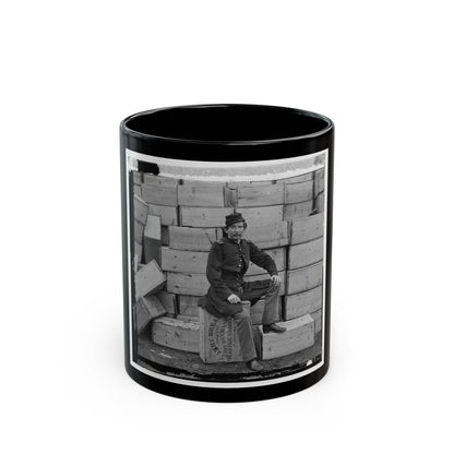 Aquia Creek, Virginia. Captain J.W. Forsyth, The Provost Marshall (U.S. Civil War) Black Coffee Mug-11oz-The Sticker Space