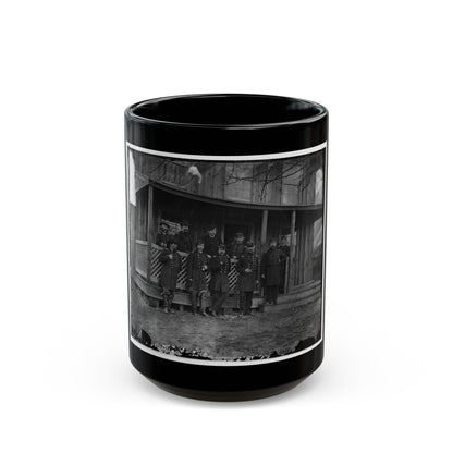 Aquia Creek, Virginia. Group Standing In Front Of Hospital (U.S. Civil War) Black Coffee Mug