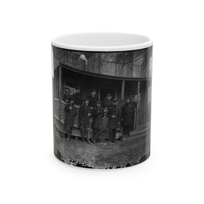 Aquia Creek, Virginia. Group Standing In Front Of Hospital (U.S. Civil War) White Coffee Mug-11oz-The Sticker Space