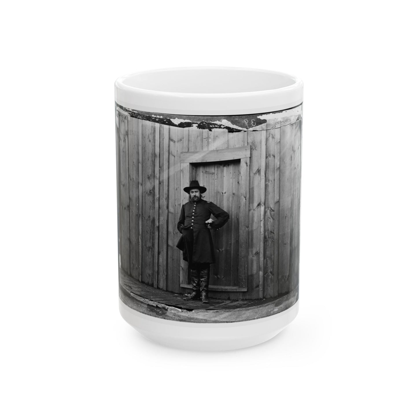 Aquia Crek Landing, Virginia. Capt. T.E. Hall, Assist. Quartermaster (U.S. Civil War) White Coffee Mug-15oz-The Sticker Space