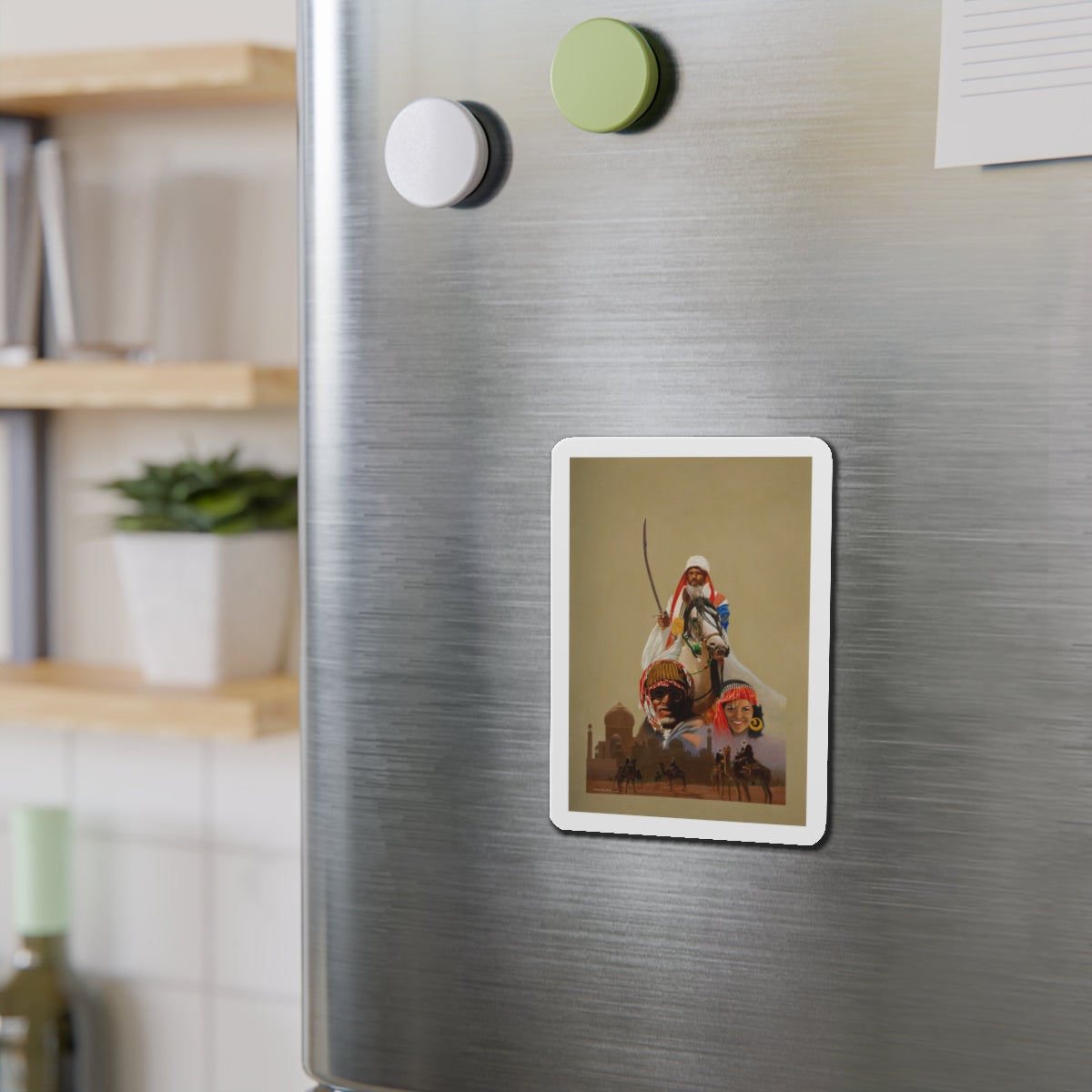 Arabian Scene (Magazine Illustration) Refrigerator Magnet-The Sticker Space