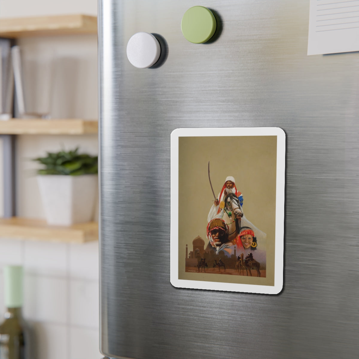 Arabian Scene (Magazine Illustration) Refrigerator Magnet-The Sticker Space