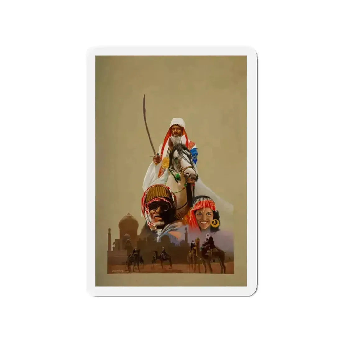 Arabian Scene (Magazine Illustration) Refrigerator Magnet 3 Inch Die-Cut - The Sticker Space