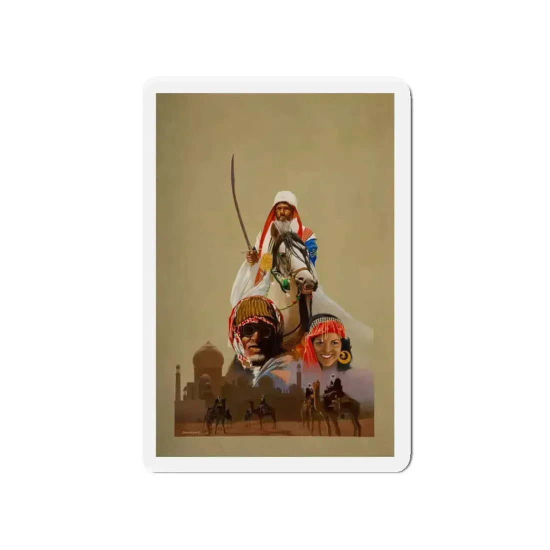 Arabian Scene (Magazine Illustration) Refrigerator Magnet 4 Inch Die-Cut - The Sticker Space