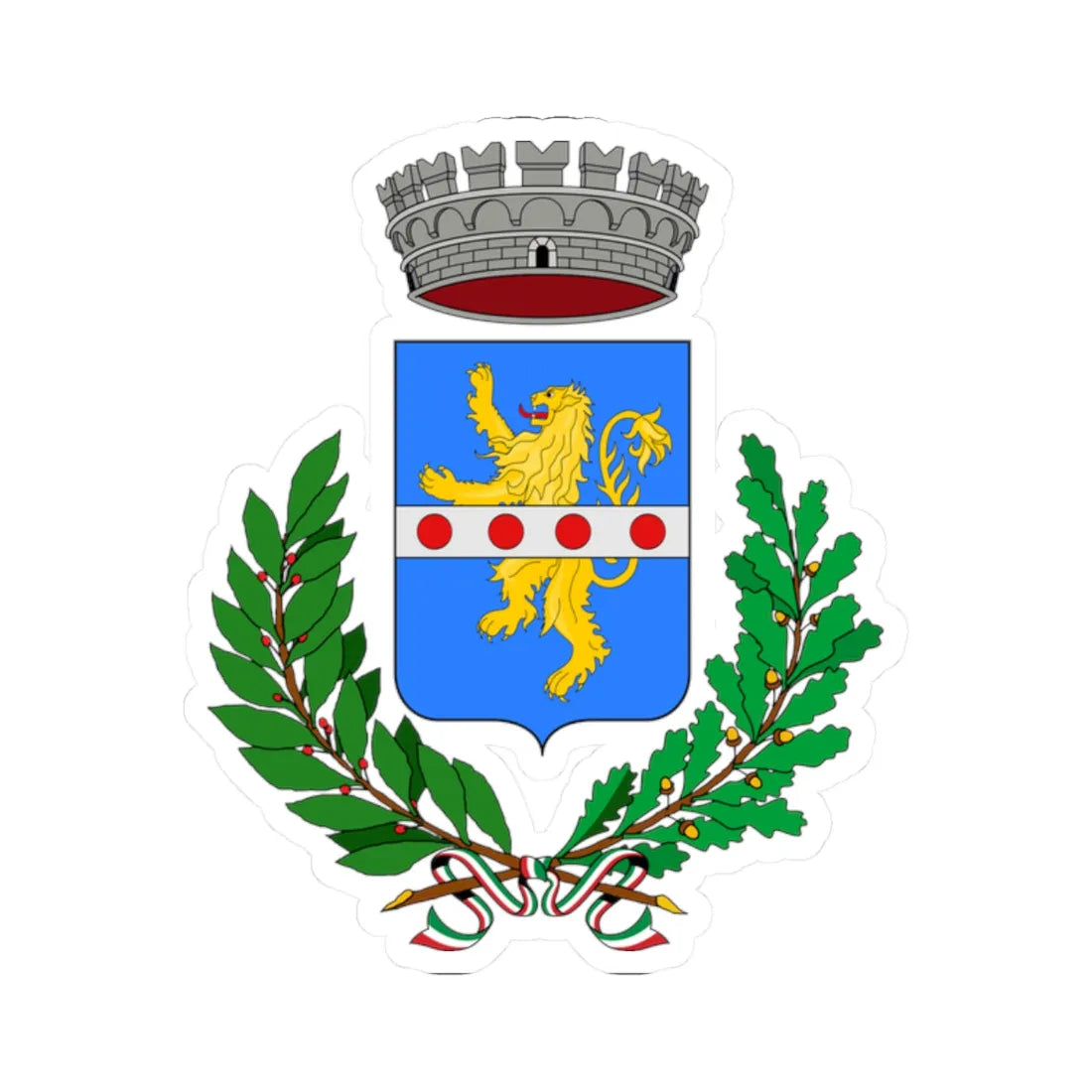 Aragona Sicilia-Stemma (Italy) (Coat of Arms) STICKER Vinyl Kiss-Cut Decal 2 Inch White - The Sticker Space