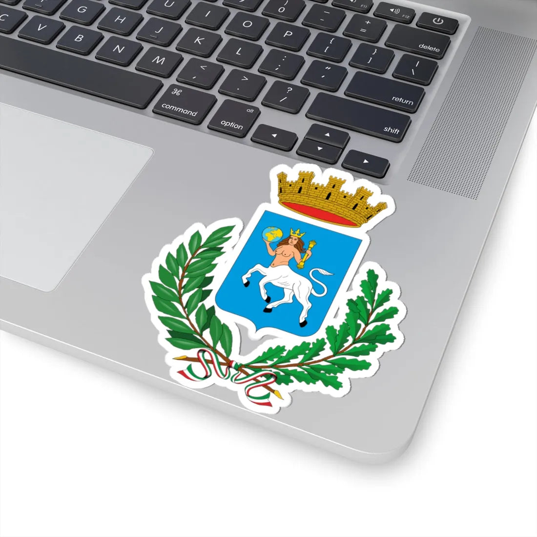 Araldica pubblica del Comune di Taormina (Italy) (Coat of Arms) STICKER Vinyl Kiss-Cut Decal - The Sticker Space