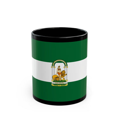 Arbonaida the Flag of Andalusia Spain - Black Coffee Mug-11oz-The Sticker Space