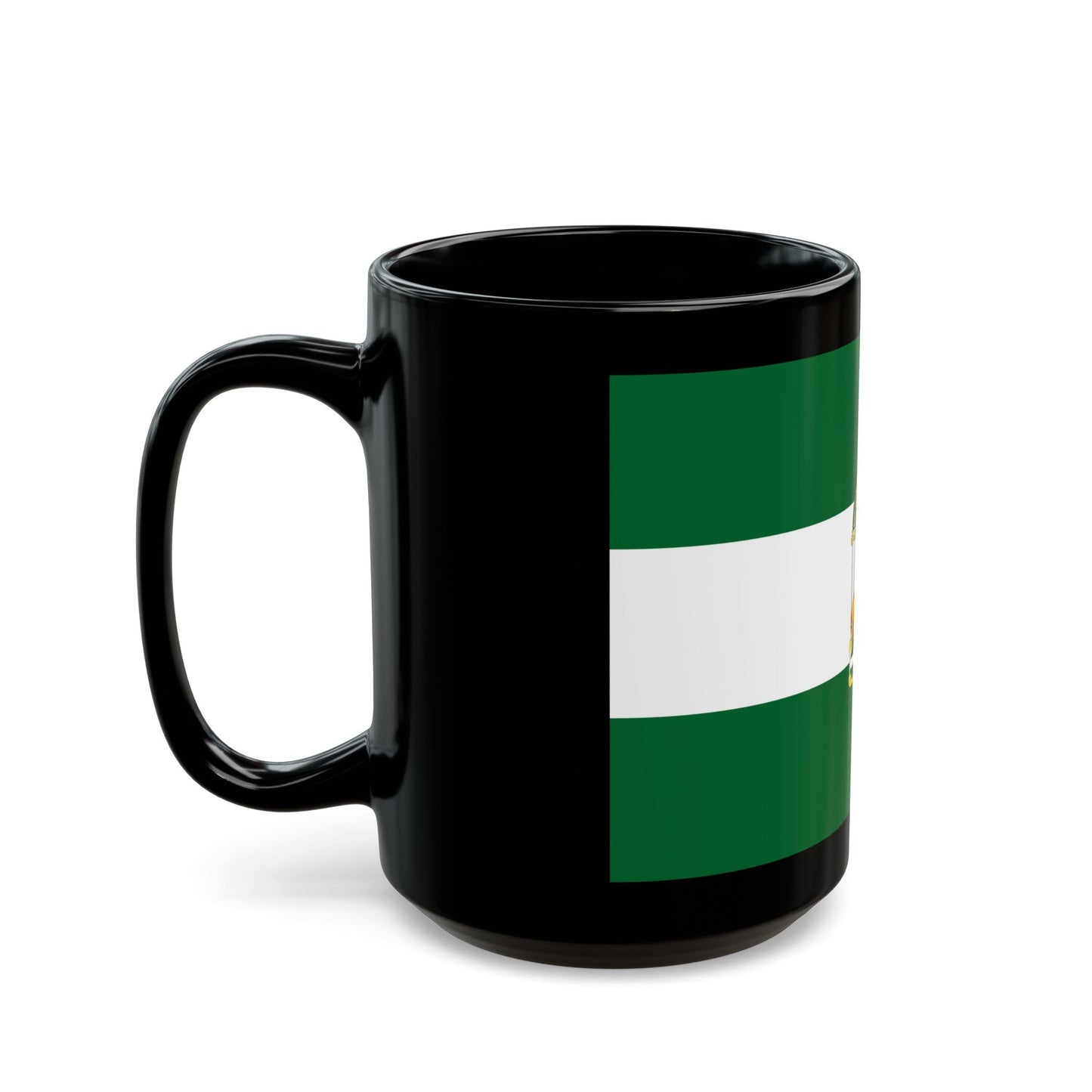 Arbonaida the Flag of Andalusia Spain - Black Coffee Mug-The Sticker Space