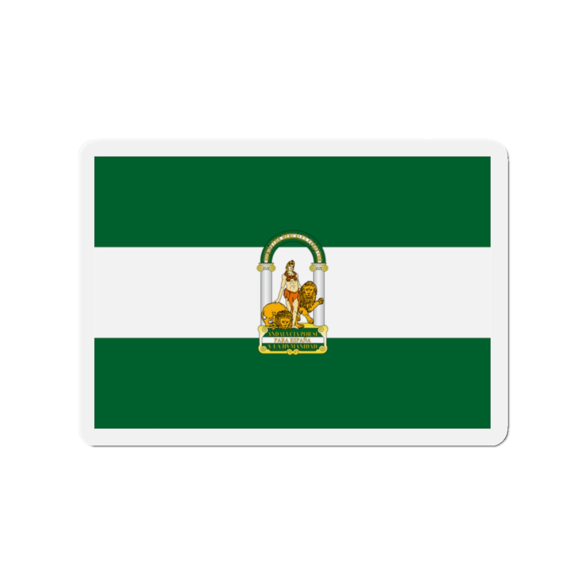 Arbonaida the Flag of Andalusia Spain - Die-Cut Magnet-2" x 2"-The Sticker Space