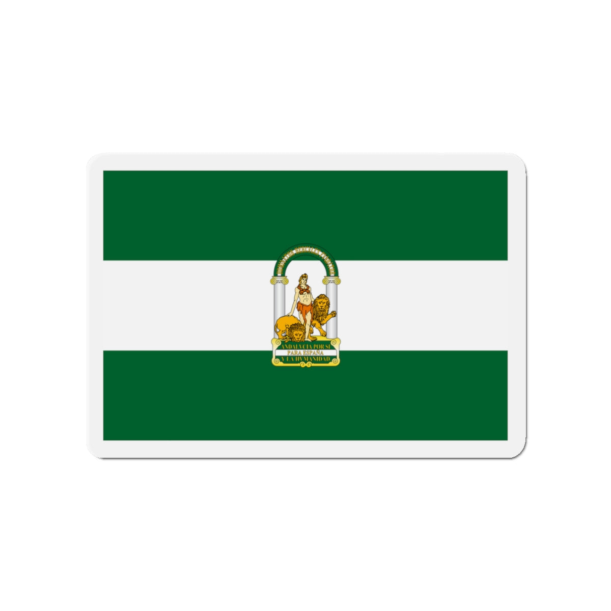 Arbonaida the Flag of Andalusia Spain - Die-Cut Magnet-3" x 3"-The Sticker Space