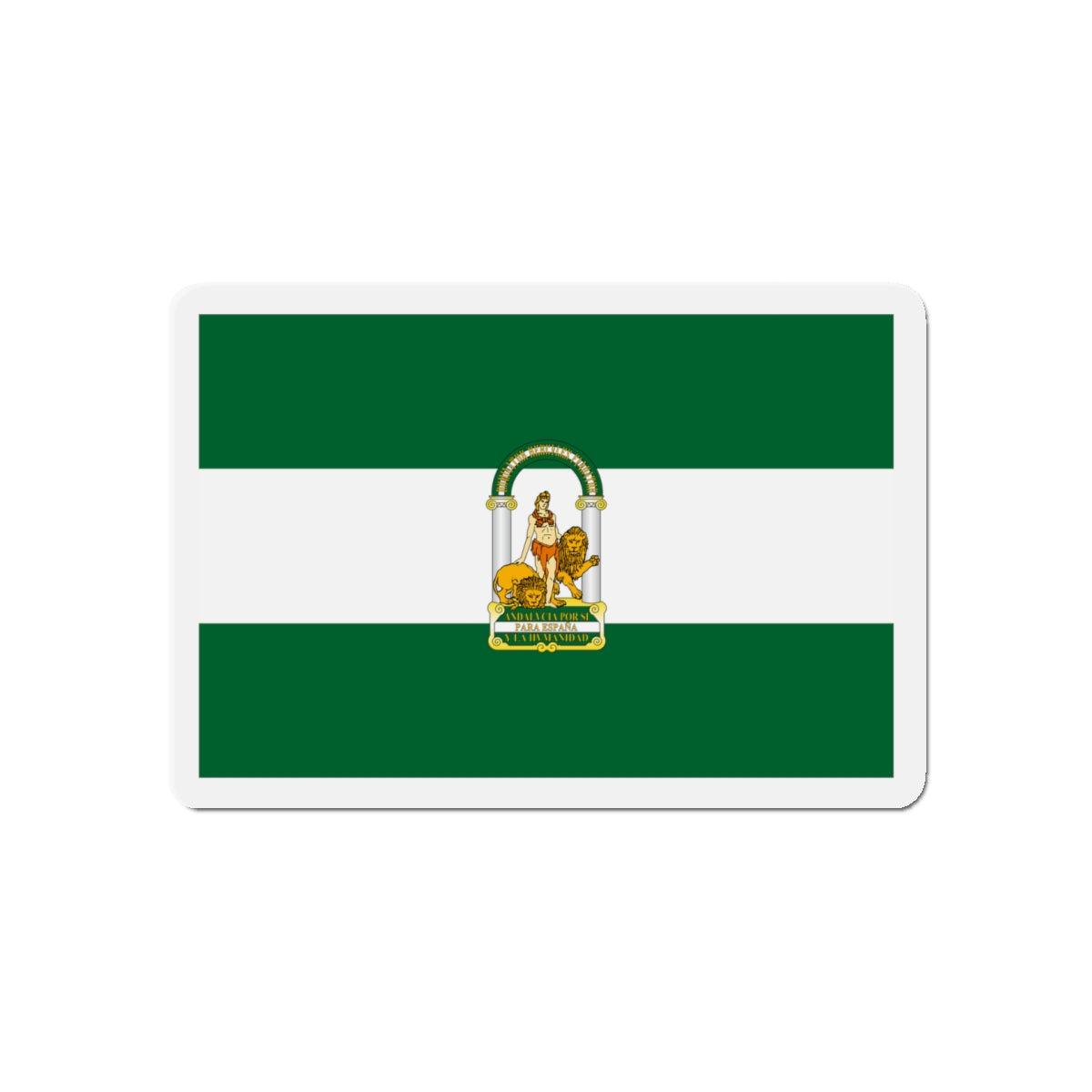 Arbonaida the Flag of Andalusia Spain - Die-Cut Magnet-5" x 5"-The Sticker Space