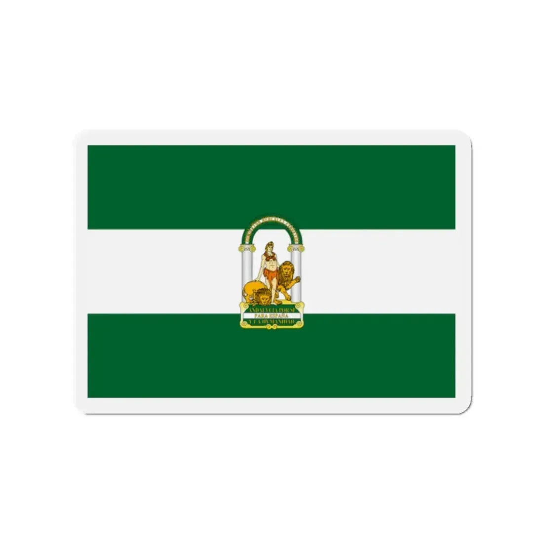 Arbonaida the Flag of Andalusia Spain - Refrigerator Magnet 2 Inch - The Sticker Space