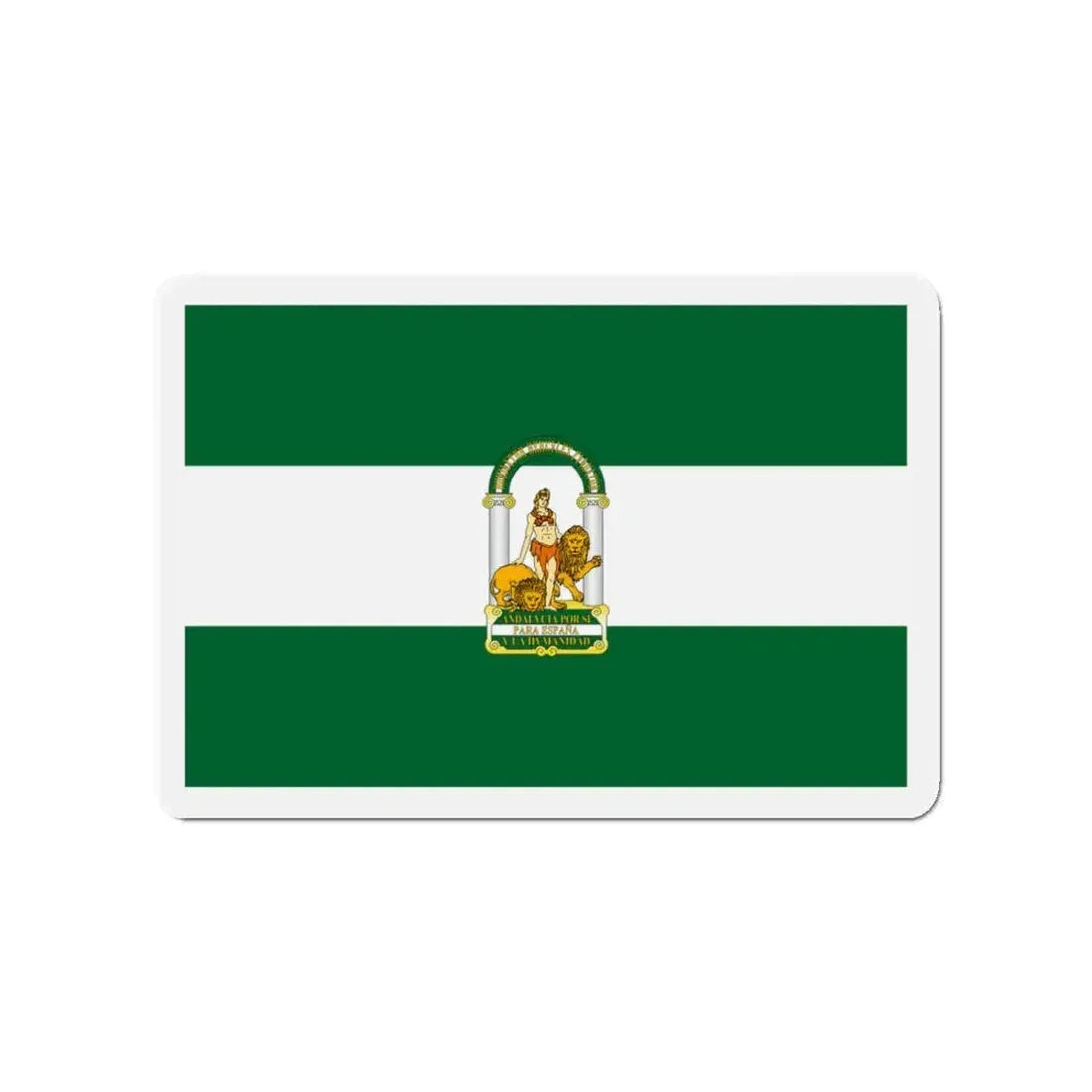 Arbonaida the Flag of Andalusia Spain - Refrigerator Magnet 3 Inch - The Sticker Space