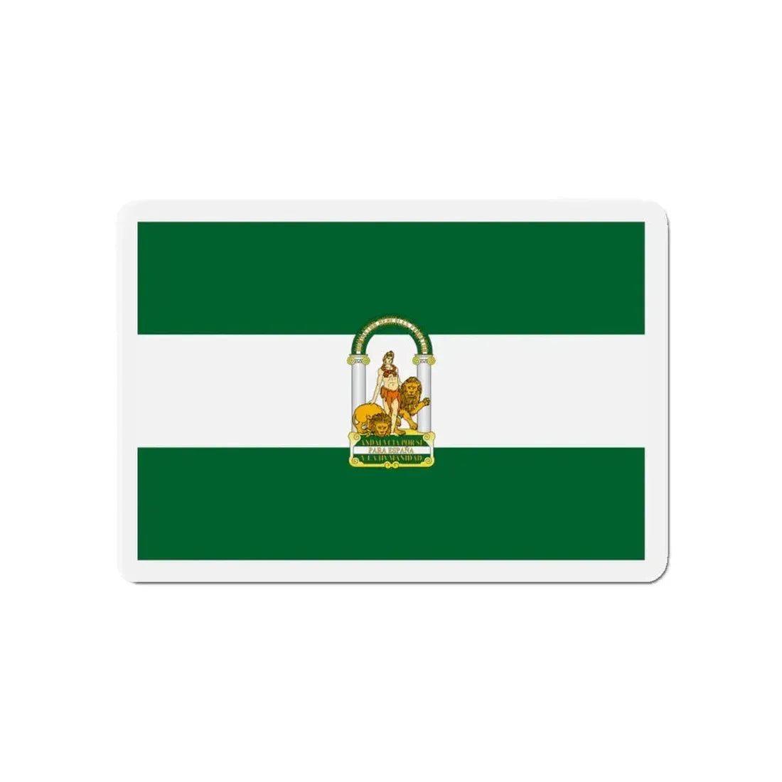 Arbonaida the Flag of Andalusia Spain - Refrigerator Magnet 4 Inch - The Sticker Space