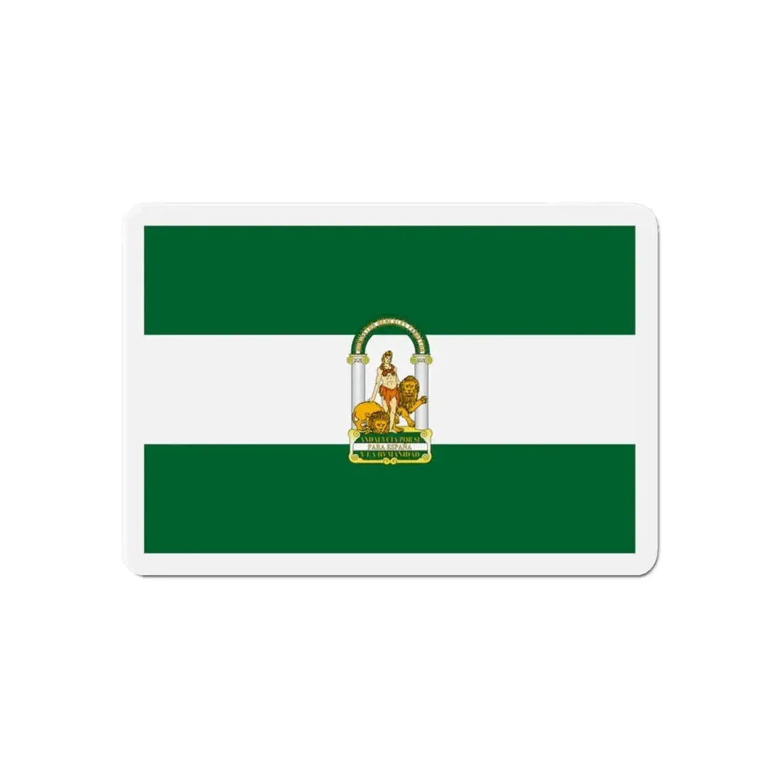 Arbonaida the Flag of Andalusia Spain - Refrigerator Magnet 6 Inch - The Sticker Space