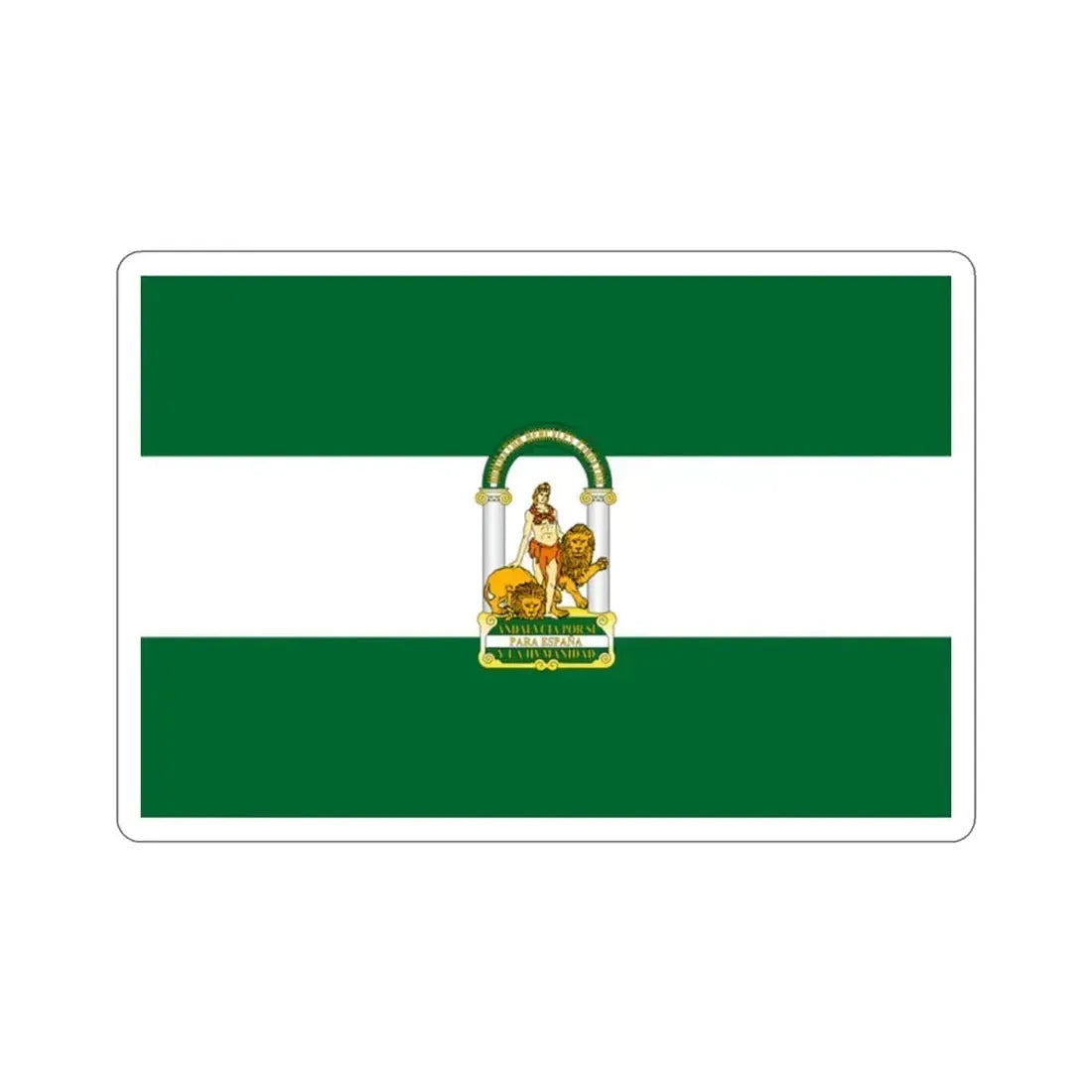 Arbonaida the Flag of Andalusia Spain STICKER Vinyl Die-Cut Decal 2 Inch - The Sticker Space