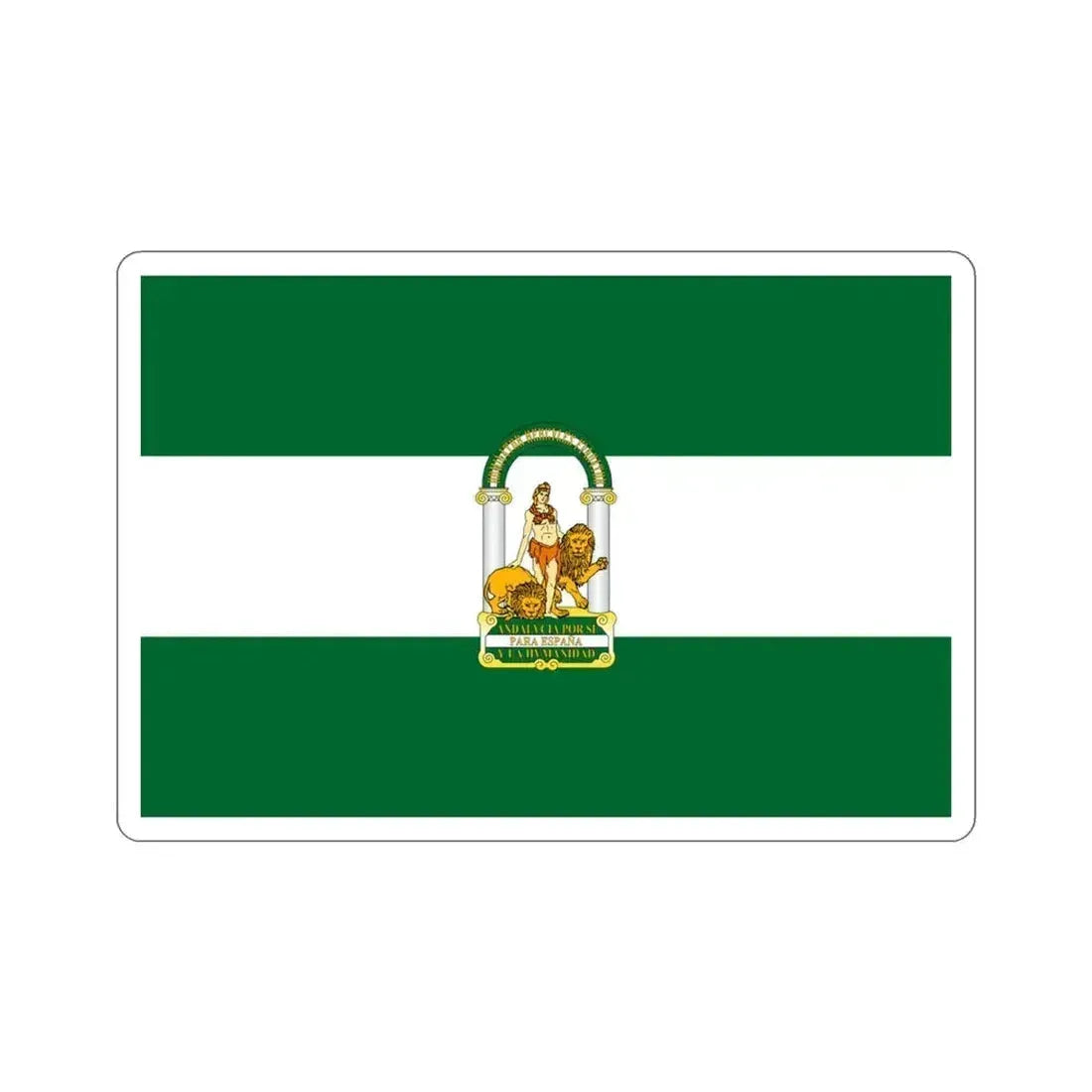 Arbonaida the Flag of Andalusia Spain STICKER Vinyl Die-Cut Decal 3 Inch - The Sticker Space