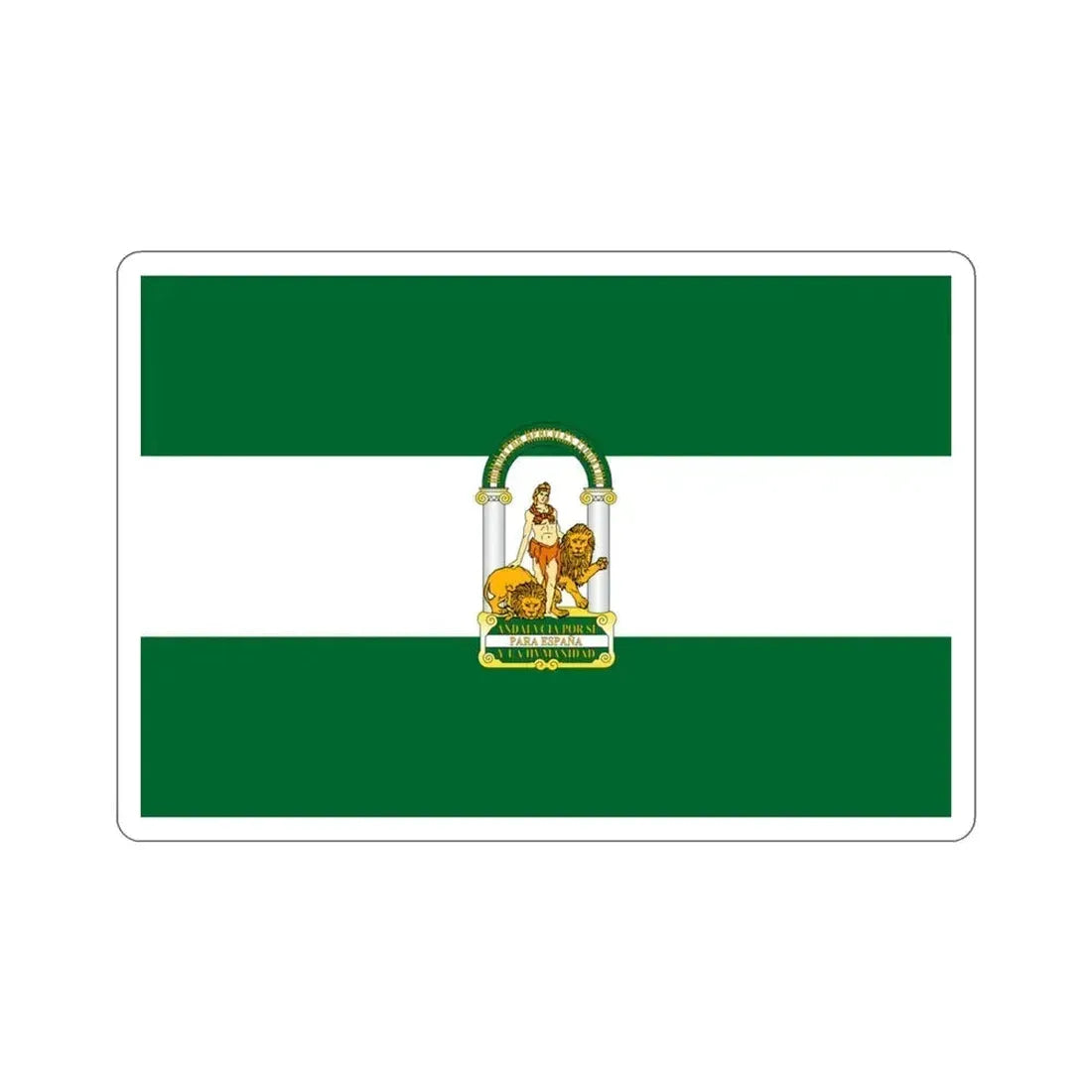 Arbonaida the Flag of Andalusia Spain STICKER Vinyl Die-Cut Decal 3 Inch - The Sticker Space