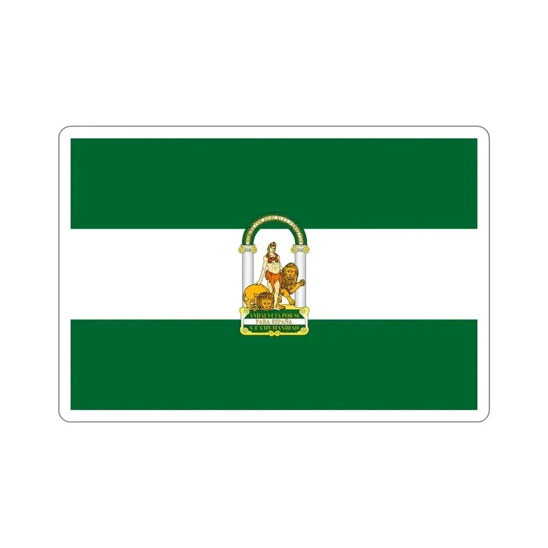 Arbonaida the Flag of Andalusia Spain STICKER Vinyl Die-Cut Decal 4 Inch - The Sticker Space