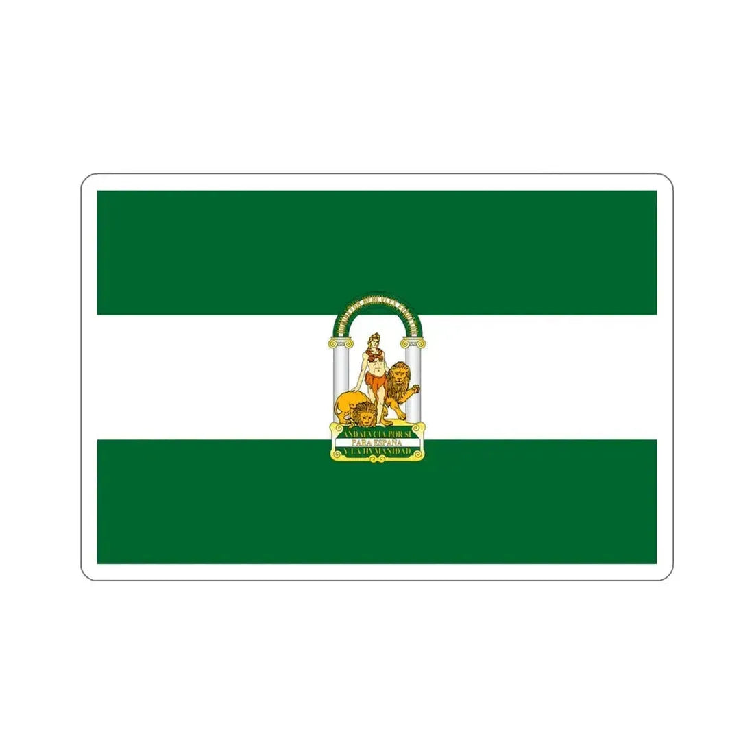 Arbonaida the Flag of Andalusia Spain STICKER Vinyl Die-Cut Decal 4 Inch - The Sticker Space