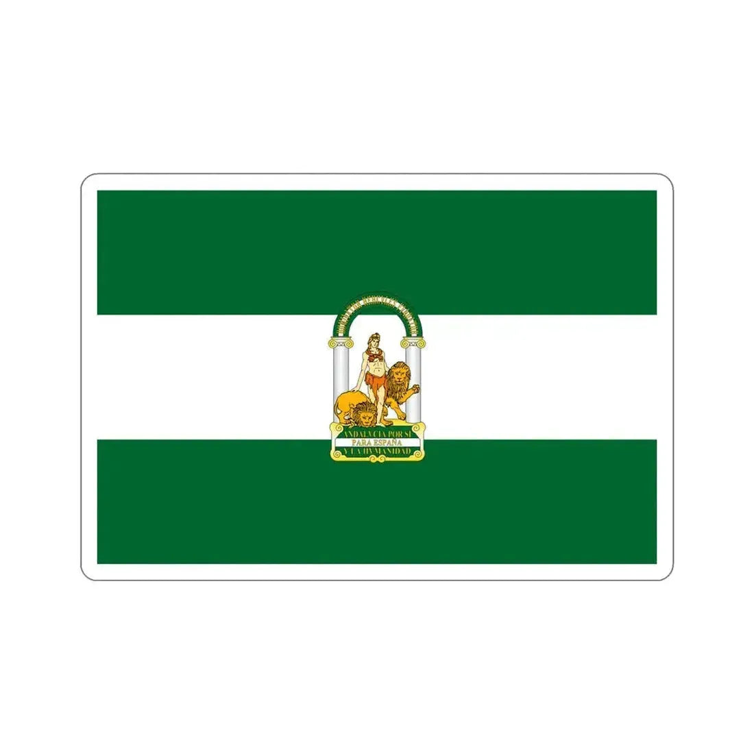 Arbonaida the Flag of Andalusia Spain STICKER Vinyl Die-Cut Decal 5 Inch - The Sticker Space