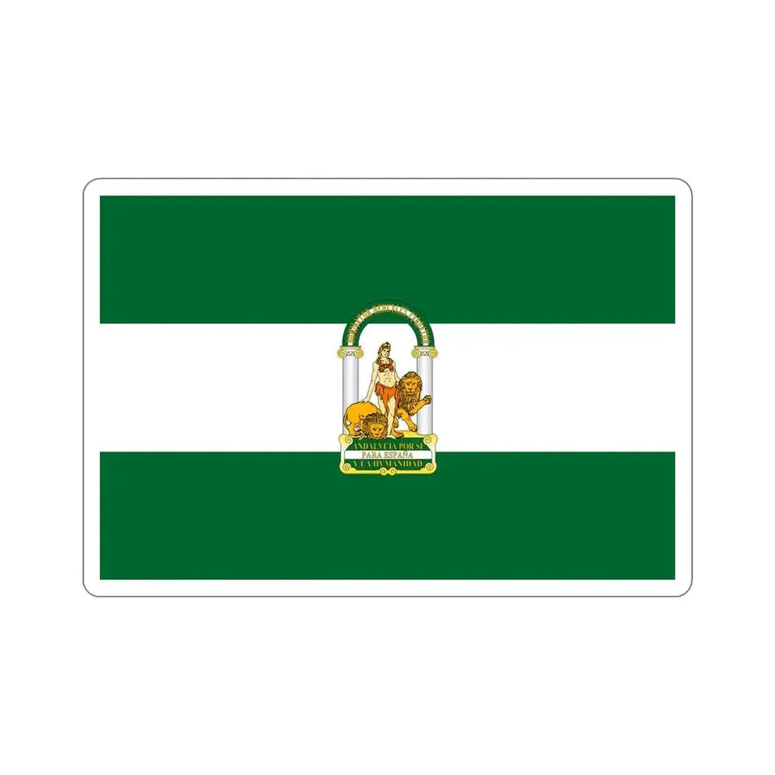 Arbonaida the Flag of Andalusia Spain STICKER Vinyl Die-Cut Decal 5 Inch - The Sticker Space