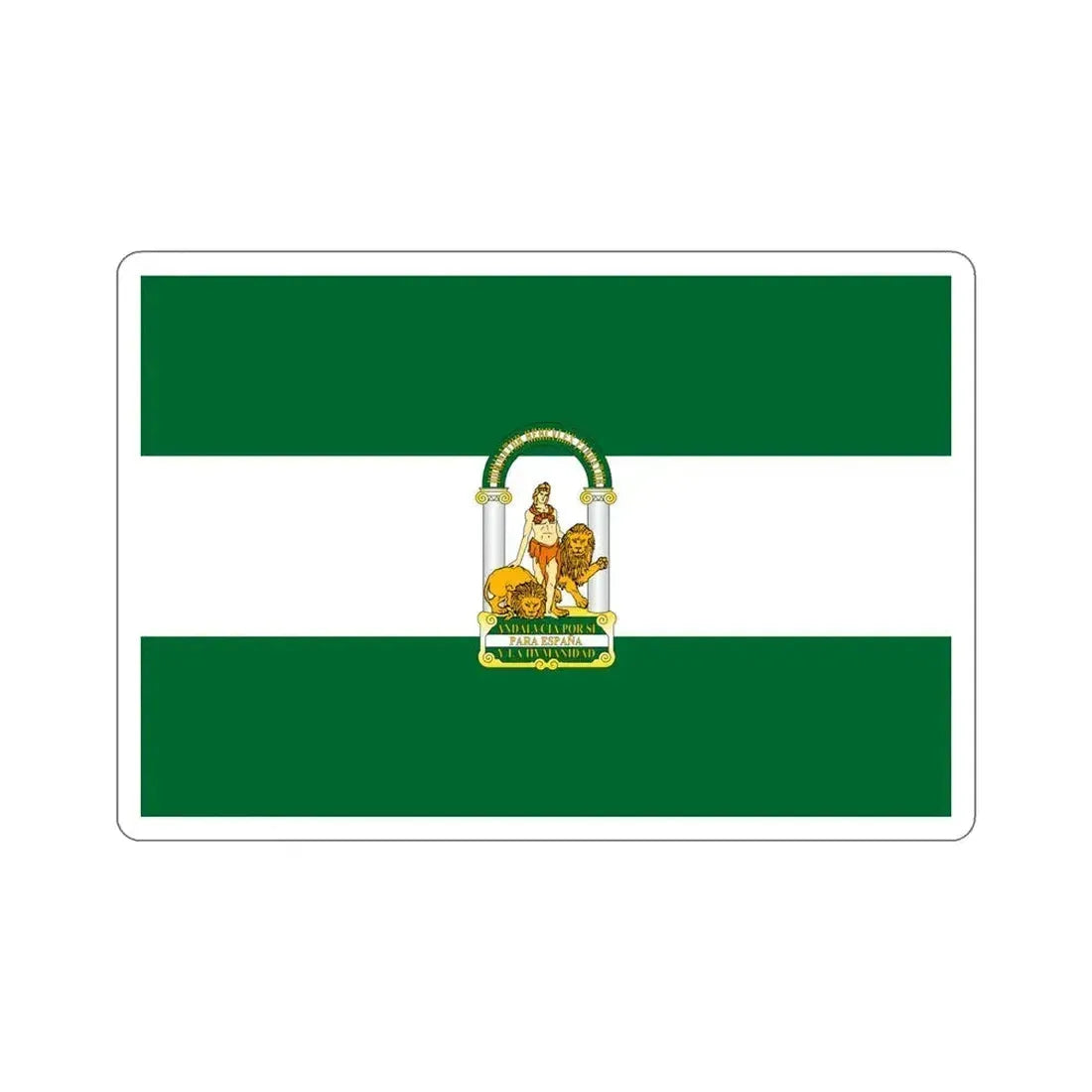Arbonaida the Flag of Andalusia Spain STICKER Vinyl Die-Cut Decal 6 Inch - The Sticker Space
