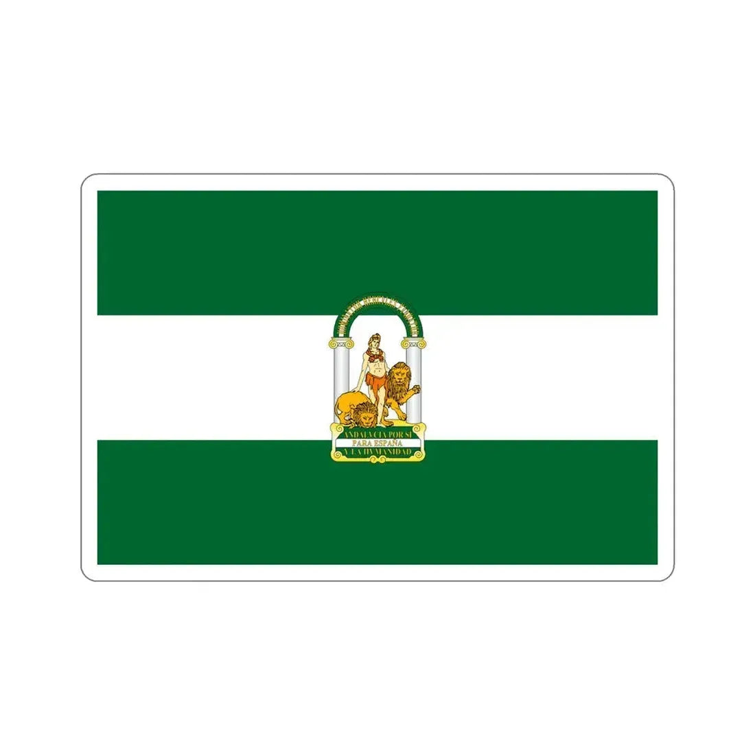 Arbonaida the Flag of Andalusia Spain STICKER Vinyl Die-Cut Decal 6 Inch - The Sticker Space