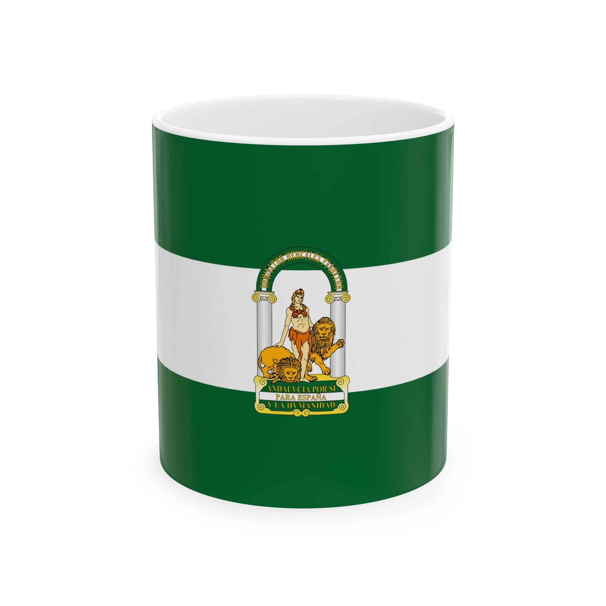 Arbonaida the Flag of Andalusia Spain - White Coffee Mug-11oz-The Sticker Space