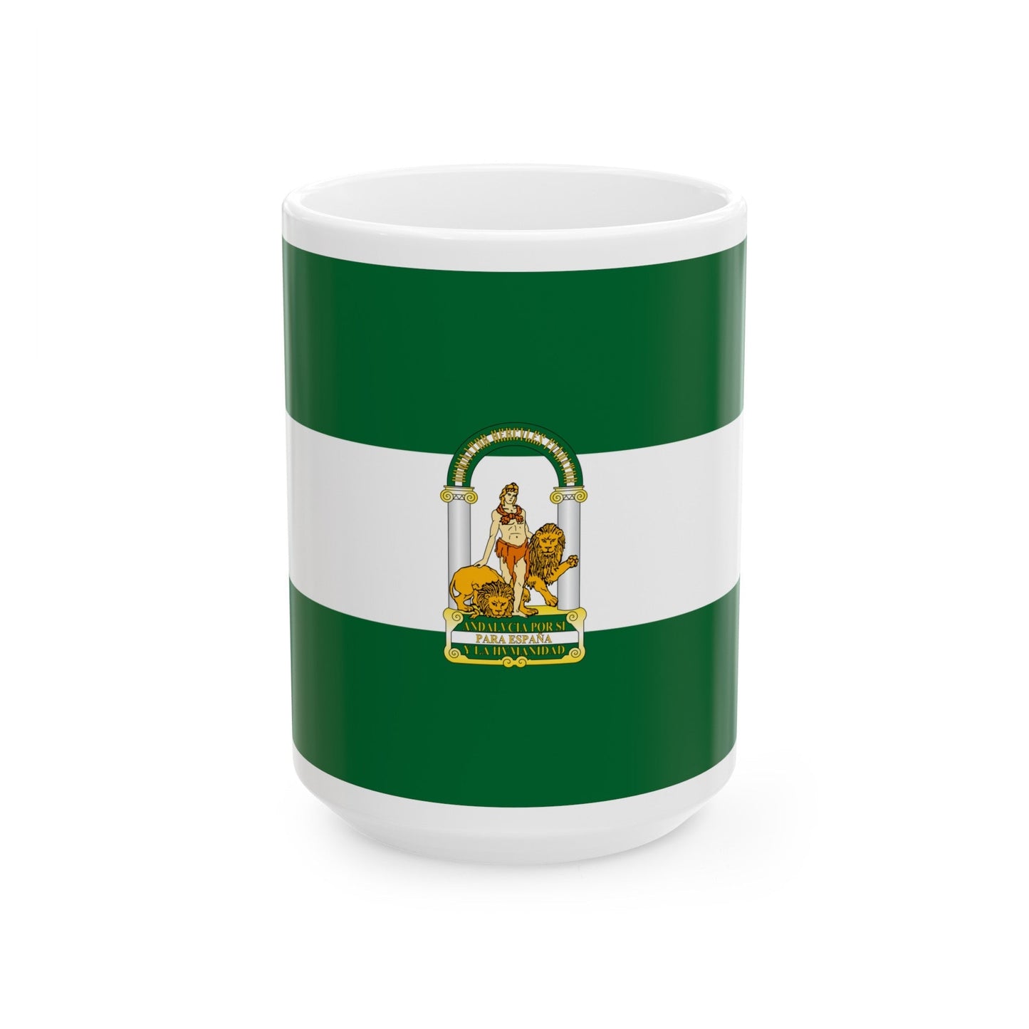 Arbonaida the Flag of Andalusia Spain - White Coffee Mug-15oz-The Sticker Space