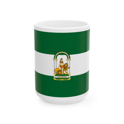 Arbonaida the Flag of Andalusia Spain - White Coffee Mug-15oz-The Sticker Space